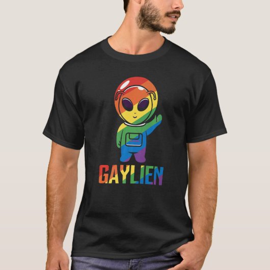 T-shirt Gaylien Gay Alien Fierté Astronaut Lgbt Arc-en-cie (Devant)