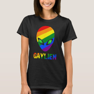 T-shirt Gaylien Gay Alien Pride LBGT Rainbow UFO Drapeau G