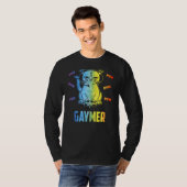 T-shirt Gaymer Lgbt Cat Pride Rainbow Video Game (Devant entier)