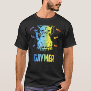 T-shirt Gaymer Lgbt Cat Pride Rainbow Video Game