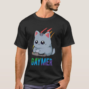 T-shirt Gaymer LGBT Chat Fierté Arc-en-ciel Amoureux de Je