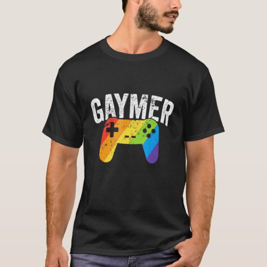 T-shirt Gaymer Lgbt Gamer Pride Rainbow Parade Mars Nerd (Devant)