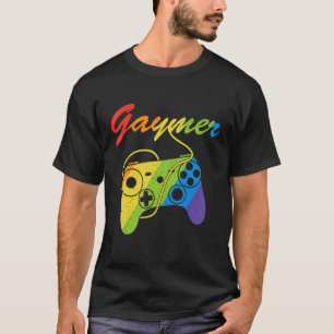 T-shirt Gaymer Lgbt Pride Gay Gamer Rainbow Flag Graphique