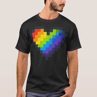 T-shirt Gaymer LGBT Retro Pride Gay Gamer Rainbow Piel He