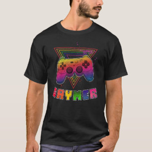 T-shirt Gaymer LGBTQ Gay Video Gamer Console Rainbow Strip