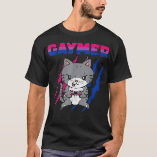 T-shirt Gaymer Purride Chat jeu vidéo Gamer LGBTQ Bisexuel