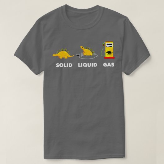 T-shirt Gaz Liquide Solide Dinosaure Drôle Science de l'Ét (Design devant)