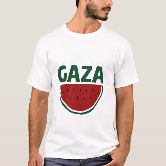 T-shirt Gaza, couleurs pastèques, solidarité palestinienne (Devant)