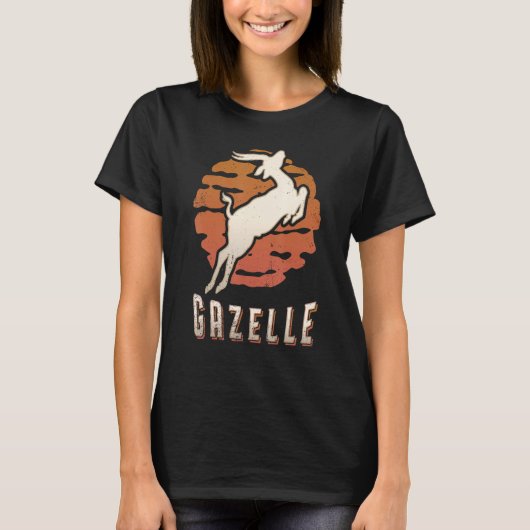 T-shirt Gazelle Vintage Retro Classic Animal Sunset (Devant)