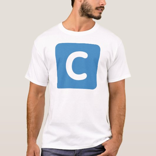 T-shirt Gazouillement d'emoji de la lettre C (Devant)