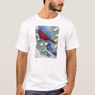 T-shirt Geai cardinal et bleu par Toni Donelow Stewart