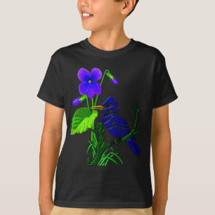 T-shirt Geai violet et bleu