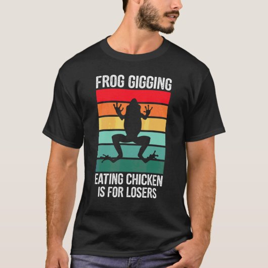 T-shirt Géant de grenouille mangeant du poulet est pour le (Devant)