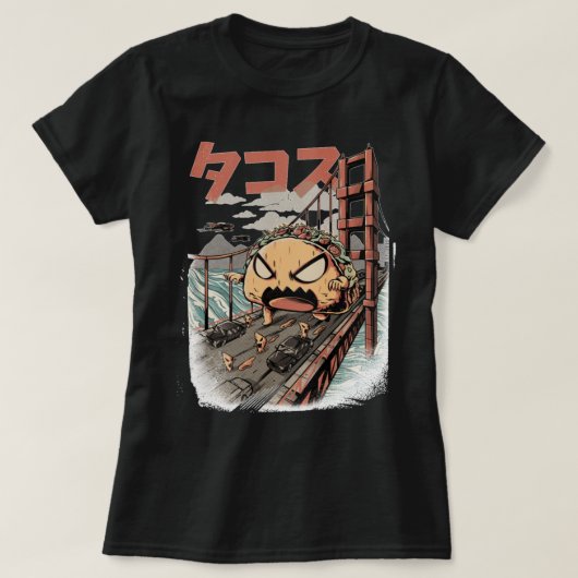 T-shirt Géant Taco Monster Kaiju Nourriture Mexicaine Kawa (Design devant)