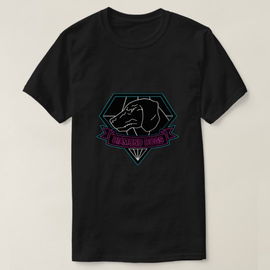 T-shirt ° GEAR EN MÉTAL SOLID ° Chiens en diamant Neon Log (Design devant)
