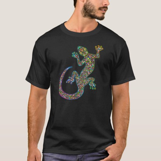 T-shirt Geck Gecko Psychedelic Design (Devant)