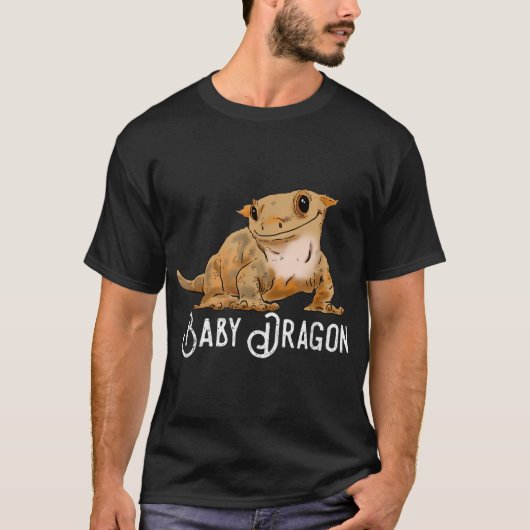 T-shirt Gecko Crested Souriant, Dessin Crestie Cute, Drago (Devant)
