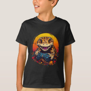 T-shirt Gecko Jouer Jeu Vidéo Lizard &amp; Reptiles Gam