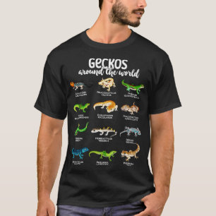 T-shirt Geckos dans le monde Types de Geckos