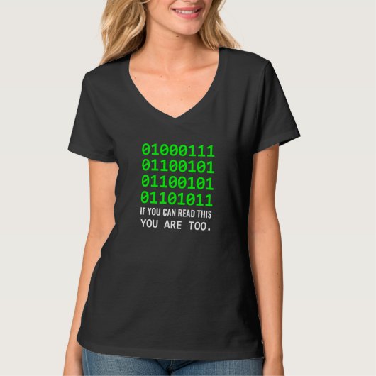 T-shirt Geek Computer Binary Code Software Developer (Devant)