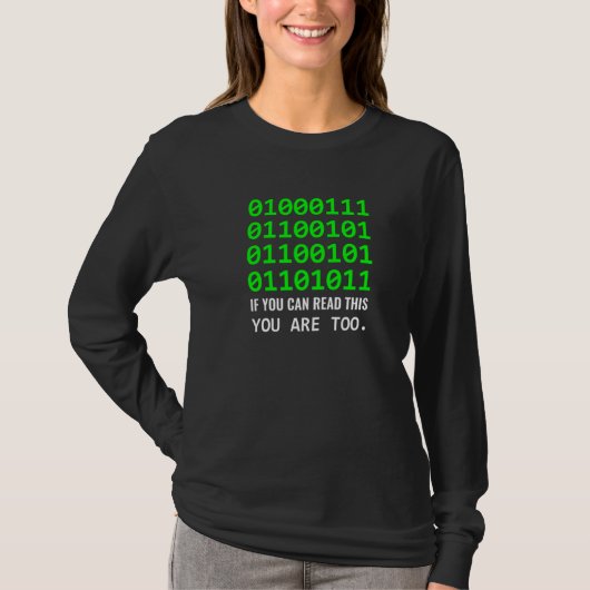 T-shirt Geek Computer Binary Code Software Developer (Devant)