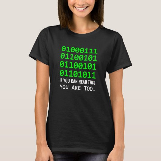 T-shirt Geek Computer Binary Code Software Developer (Devant)