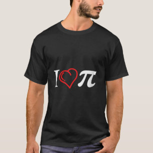 T-shirt Geek de mathématiques pour femmes I Love Pi Heart 