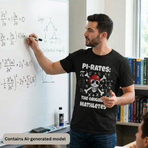 T-shirt Géek des maths - Crâne de pirate drôle humour pour