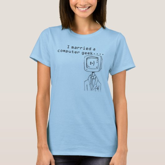 T-shirt Geek marié d'ordinateur (Devant)