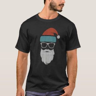 T-shirt Geek Nerd Père Noël Face Graphique Pour Noël Noël