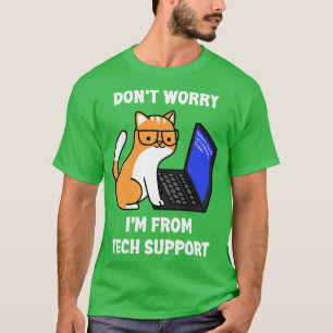 T-shirt Geek Ordinateur Drôle Chat Ne Pas M'Inquiéter De T