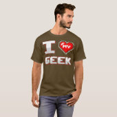 T-shirt Geek Petit ami Girlfriend I Love Mon Geek Couple (Devant entier)