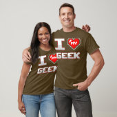 T-shirt Geek Petit ami Girlfriend I Love Mon Geek Couple (Unisexe)