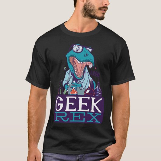 T-shirt Geek Rex Rex Science Dinosaur Professeur graphique (Devant)