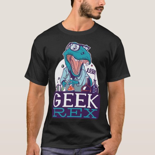 T-shirt Geek Rex T-Rex Dinosaur Drôle Scientifiques Shirt  (Devant)