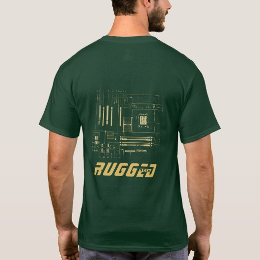 T-shirt geek robuste en or | Carte de circuit | Tech (Dos)
