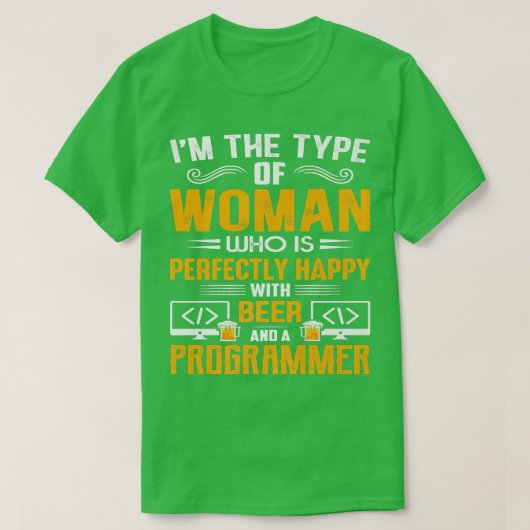 T-shirt Geeky IT Computer Nerd Happy Coder Woman (Design devant)