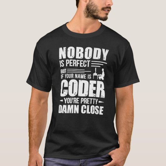 T-shirt Geeky It Ordinateur Codeur Nerd Personne N'Est Par (Devant)