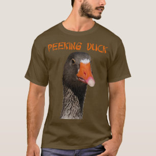 T-shirt Geeky Peeking Duck Sous Texte De Style Asiatique