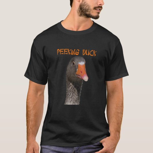 T-shirt Geeky Peeking Duck Sous Texte De Style Asiatique (Devant)