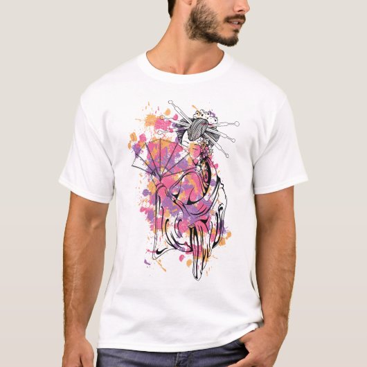 T-shirt Geisha Abstrait Splash Artistics Graphisme (Devant)