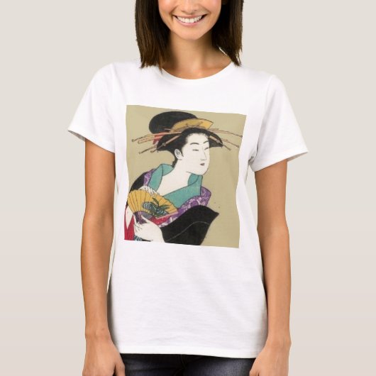 T-shirt geisha avec la fan (Devant)