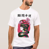 T-shirt Geisha fille et serpent (Devant)