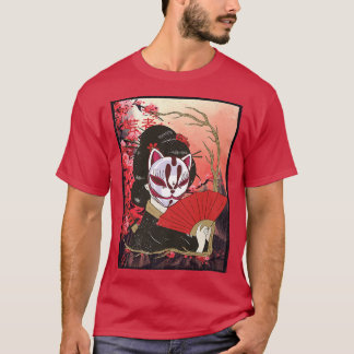 T-shirt Geisha Sakura Cherry Blossom Geisha Girl Japon Art