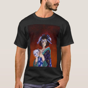 T-shirt Geisha squelettique avec le masque