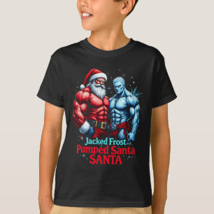 T-shirt Gel Gel Et Pompé Du Père Noël Gym De Noël