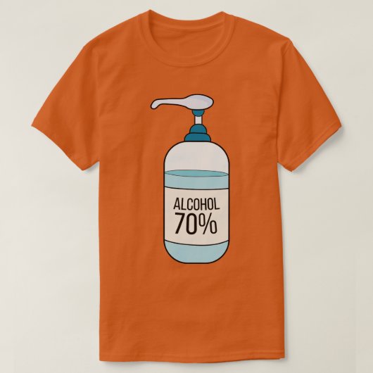 T-shirt Gel Sanitizer à la main avec 70 alcools (Design devant)