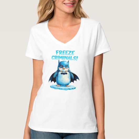 T-shirt Geler les criminels - Pingouin foncé (Devant)