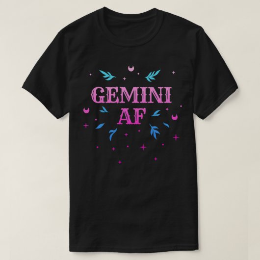 T-shirt Gemini AF Pink Gemini Zodiac Sign Horoscope Birth (Design devant)