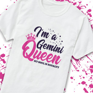 T-shirt Gemini Anniversaire Reine Astrologie Signe zodiaqu